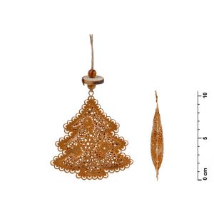 Zawieszka metalowa MFP Choinka Brązowa, 8.5cm
